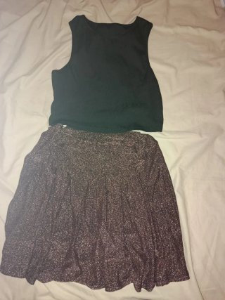 Conjunto Top Negro y Falda