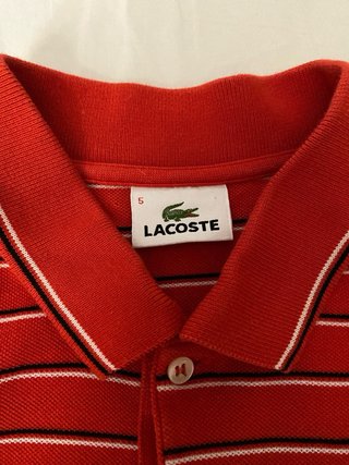 Polo Lacoste Uomo Manica Lunga Righe Taglia 5 L