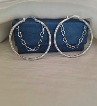Pendientes Aro Plata Corazones