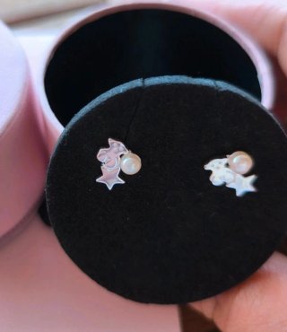Pendientes Tous Oso y Estrella Perla Plata