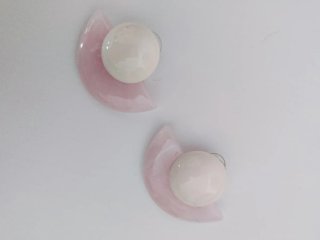 Pendientes flamenca rosa y blanca