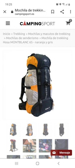 Mochila Montblanc 65 Negra/Naranja