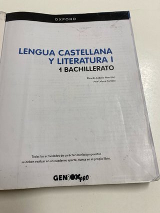 libro de lengua de primero de bachillerato