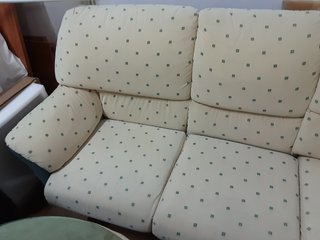 Sofá Rinconera Beige y Verde