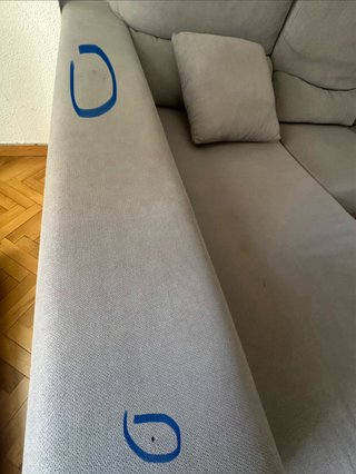 Sofá chaiselongue con almacenaje, butacas y cojín
