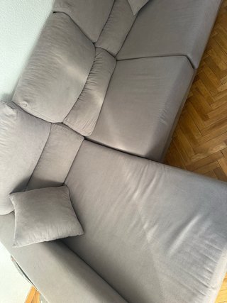 Sofá chaiselongue con almacenaje, butacas y cojín