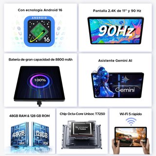 Tablet 5G WiFi P11 Pro 11 Pulgadas 48GB+128GB