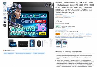 Tablet 5G WiFi P11 Pro 11 Pulgadas 48GB+128GB