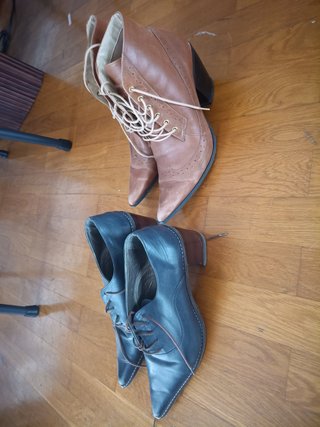 Lote 10 pares zapatos mujer oro y blanco