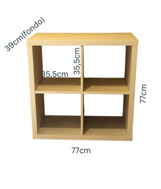 Estantería modular 4 cubos madera clara