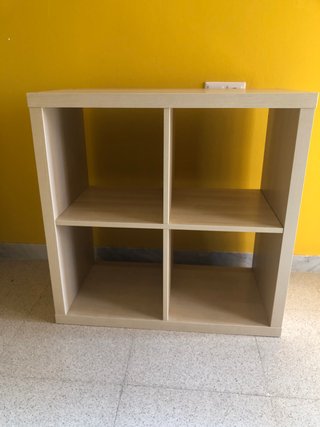 Estantería modular 4 cubos madera clara