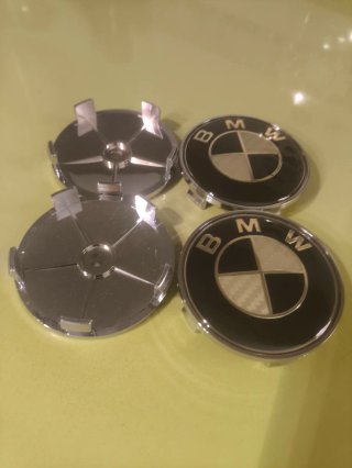 4 Tapas Llantas Emblema Rueda BMW fibra de carbono