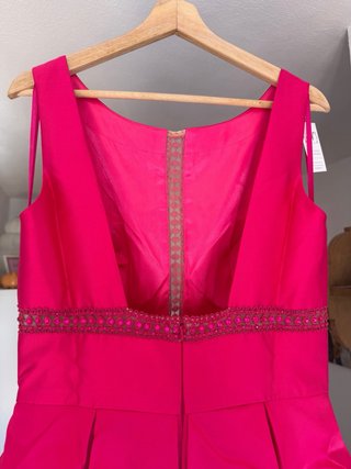 Vestido Fara Fiesta Talla 46 Midi Fucsia