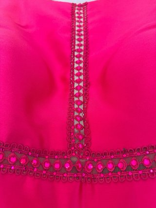 Vestido Fara Fiesta Talla 46 Midi Fucsia