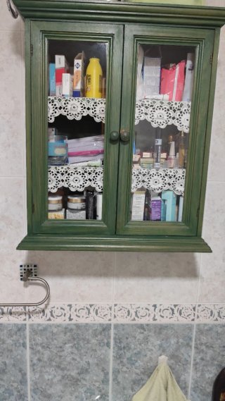 Mueble cajonera de baño verde
