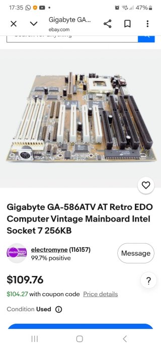Placa Base Intel Antigua GR-586ATU