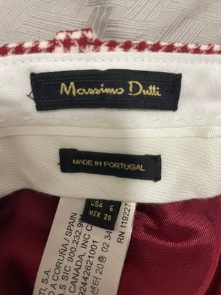 Pantalones Massimo Dutti cuadros rojo y blanco