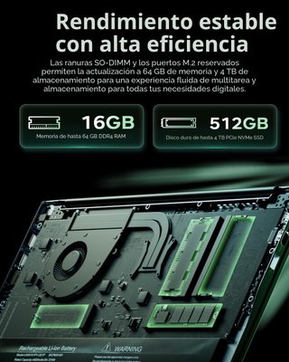 Ordenador Portátil Ryzen 5 16GB RAM 512GB SSD