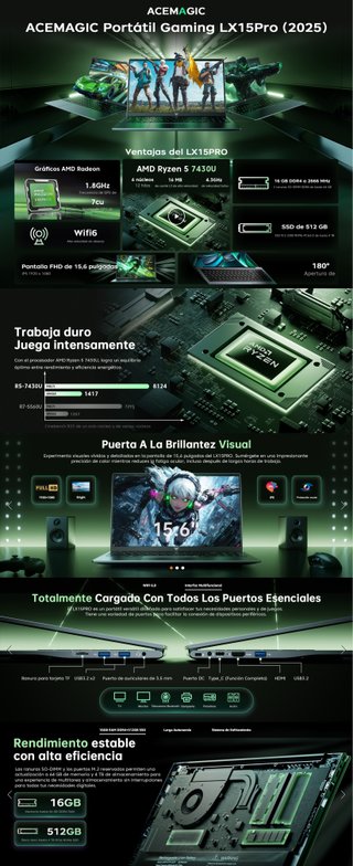 Ordenador Portátil Ryzen 5 16GB RAM 512GB SSD