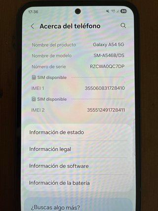 Samsung A54 5G 256GB Impecable