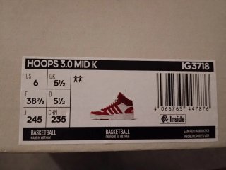 Oferta Adidas Hoops 3.0 Mid K Rojo/Blanco Talla 38