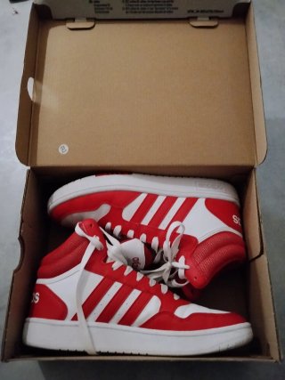 Oferta Adidas Hoops 3.0 Mid K Rojo/Blanco Talla 38