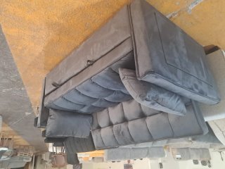 Sofá Cama Terciopelo Gris Oscuro