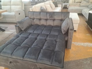 Sofá Cama Terciopelo Gris Oscuro