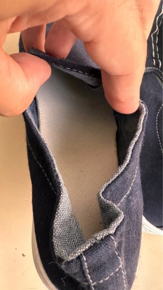 Mocassini Tela Denim Blu/Bianco Taglia 39 Unisex