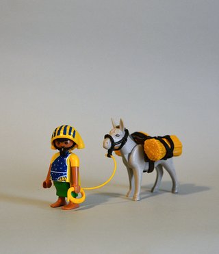 Playmobil Campesino Egipcio Con Burro Belén