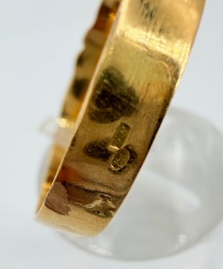 Solitario de oro de 18k circonita, 4.07 g, T-25.