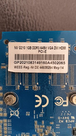 Tarjeta Gráfica NVIDIA GeForce G210 1GB