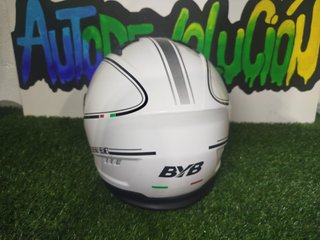 Casco de moto blanco BYB