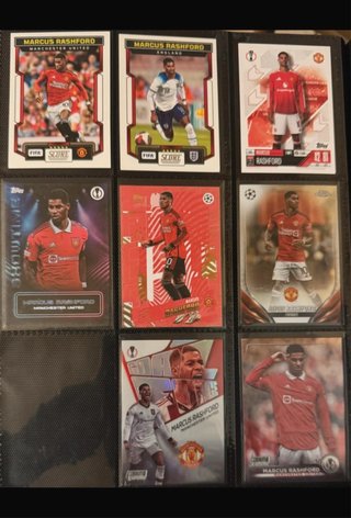 Marcus Rashford lotto 8 carte Topps Panini