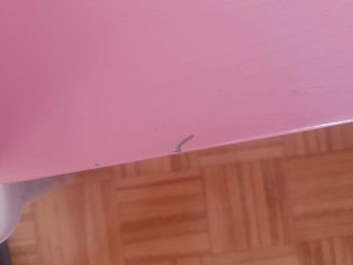Baúl infantil madera rosa y blanco
