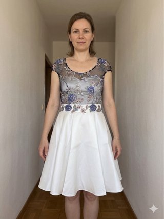 Vestido Fiesta Rosa Rueda Talla 40