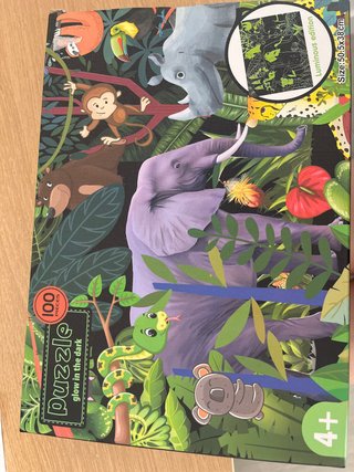 Puzzle 100 piezas animales selva luminoso