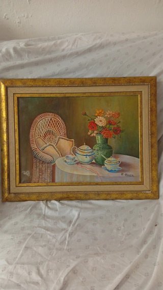 Cuadro antiguo pintado a mano