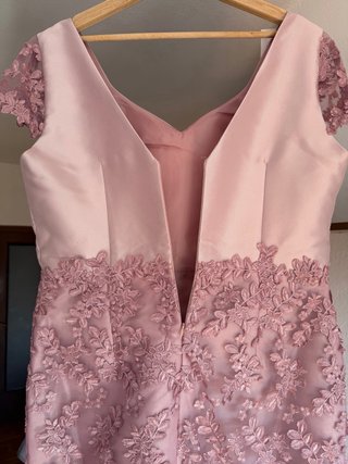 Vestido Fiesta Manila Talla 46 Mikado Encaje