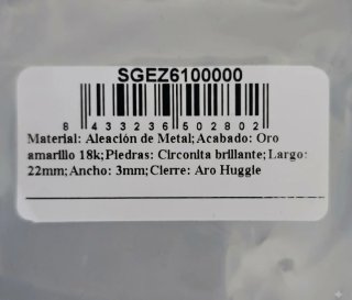 Pendientes y piercing baño oro 18K