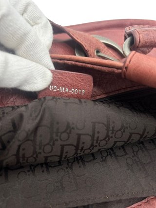 Bolso Christian Dior Gaucho Marrón/Rojo