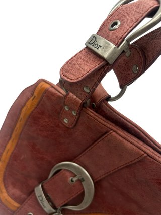 Bolso Christian Dior Gaucho Marrón/Rojo