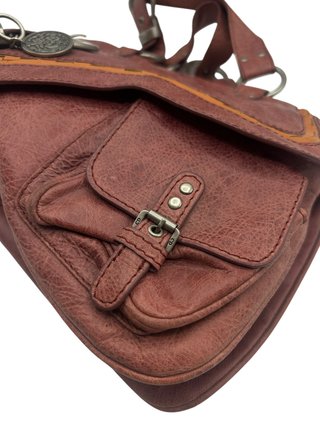 Bolso Christian Dior Gaucho Marrón/Rojo