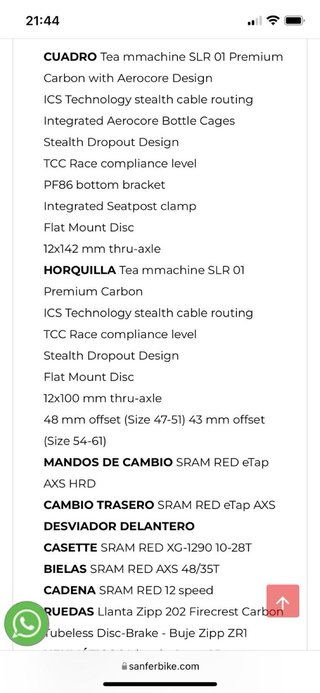 Bicicleta BMC SLR01 Team Machine