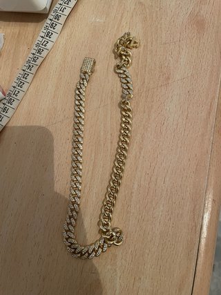 Cadena Cubana Oro con Circonitas