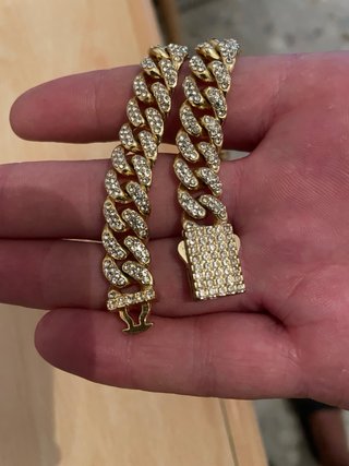 Cadena Cubana Oro con Circonitas