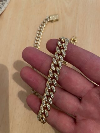 Cadena Cubana Oro con Circonitas