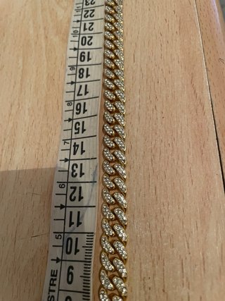 Cadena Cubana Oro con Circonitas