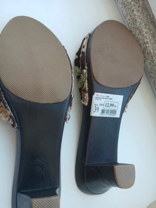 Sandalias de tela con lazo floral