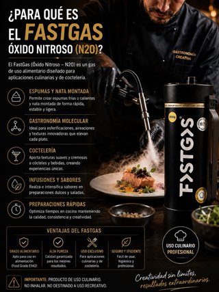 Cargador Crema N2O Gastronomía 2000g Fastgas
